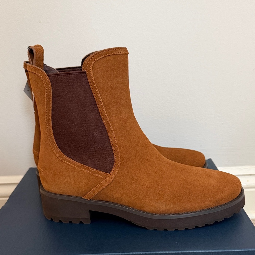 Cole Haan women’s Tan Suede Chelsea Boots